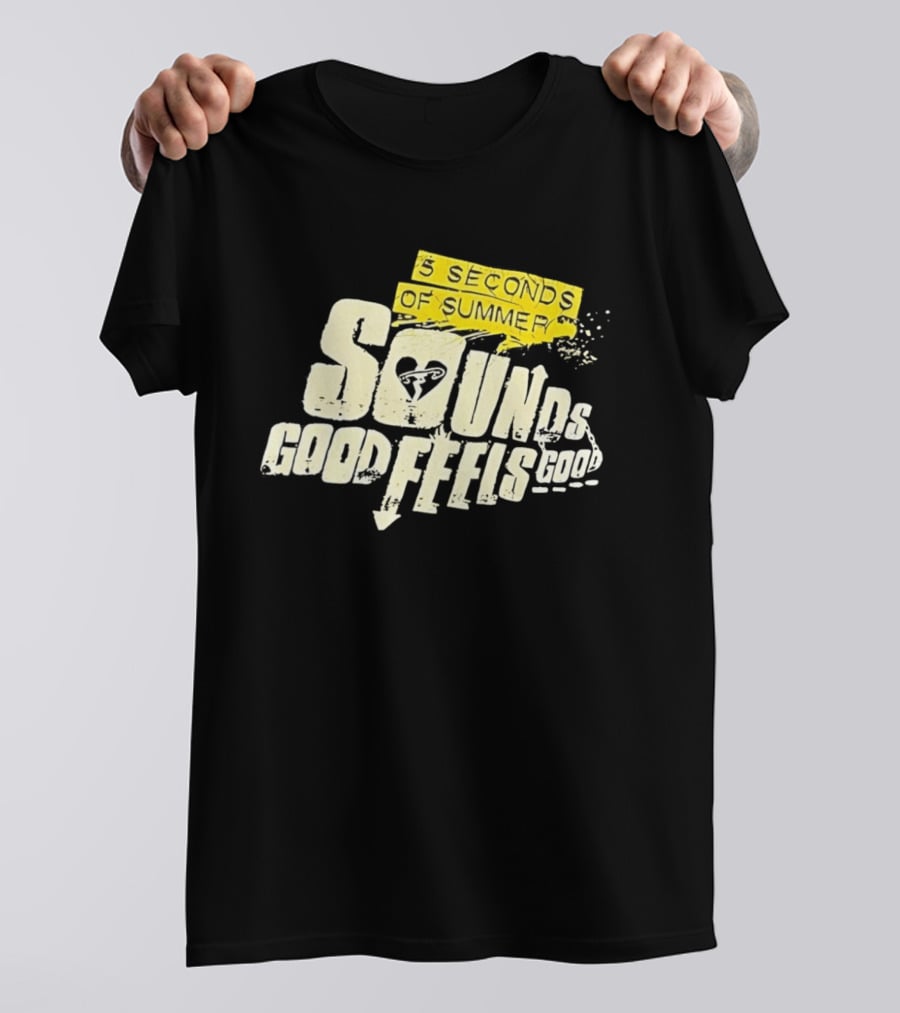 5 Seconds Of Summer Sounds Good Feels Good Heart Arrow T-Shirt