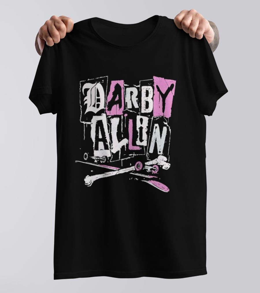 AEW Darby Allin Skateboard Hammer Grunge Graffiti T-Shirt
