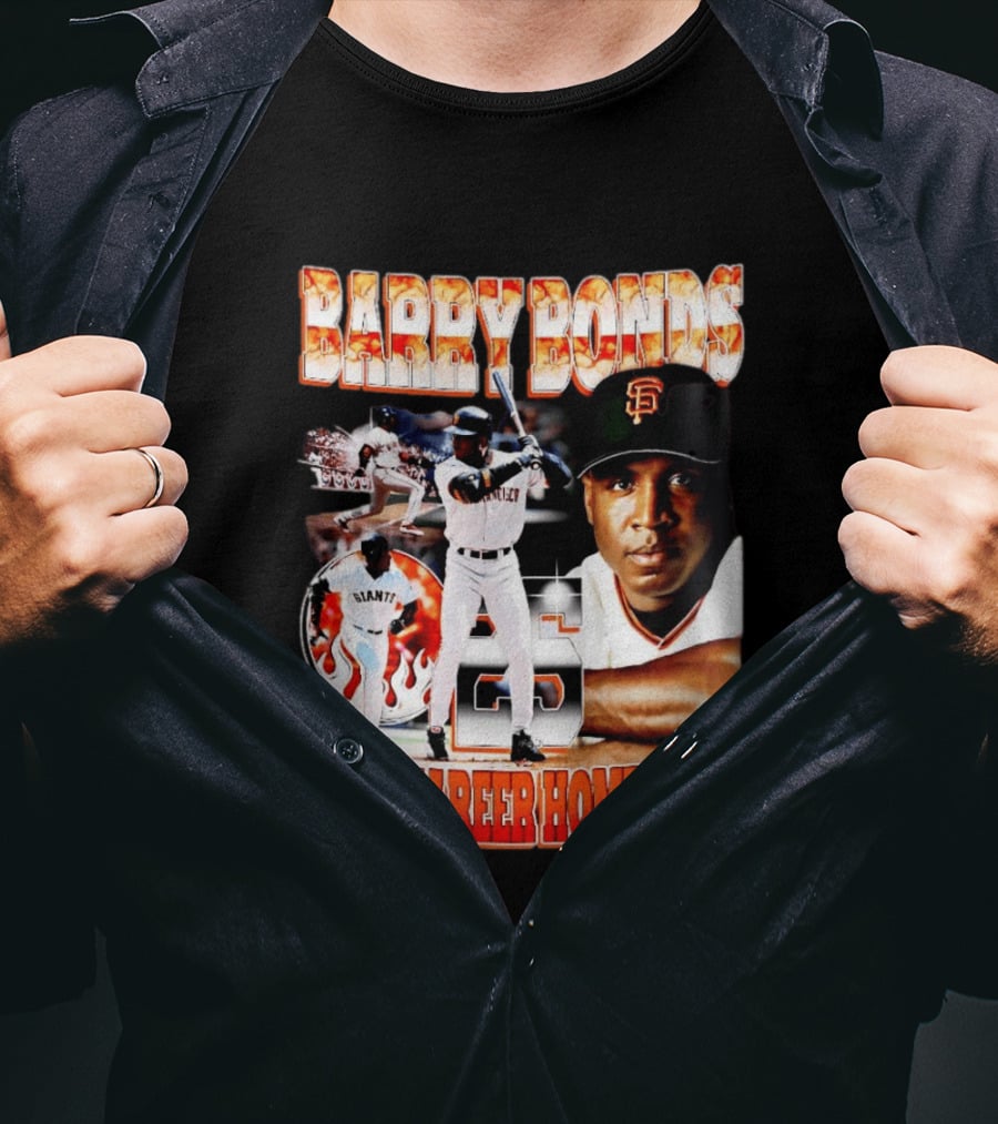 Barry Bonds Giants 25 San Francisco 762 Career Home Runs T-Shirt