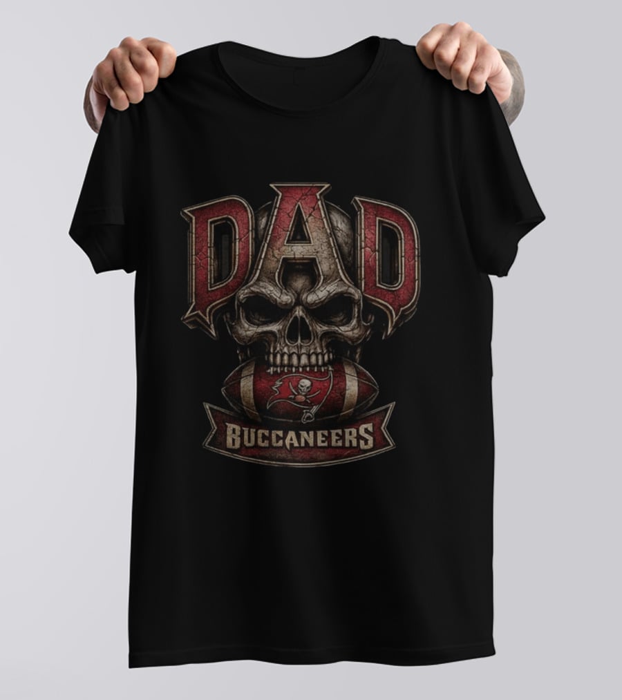 Dad Buccaneers Skull Football T-Shirt