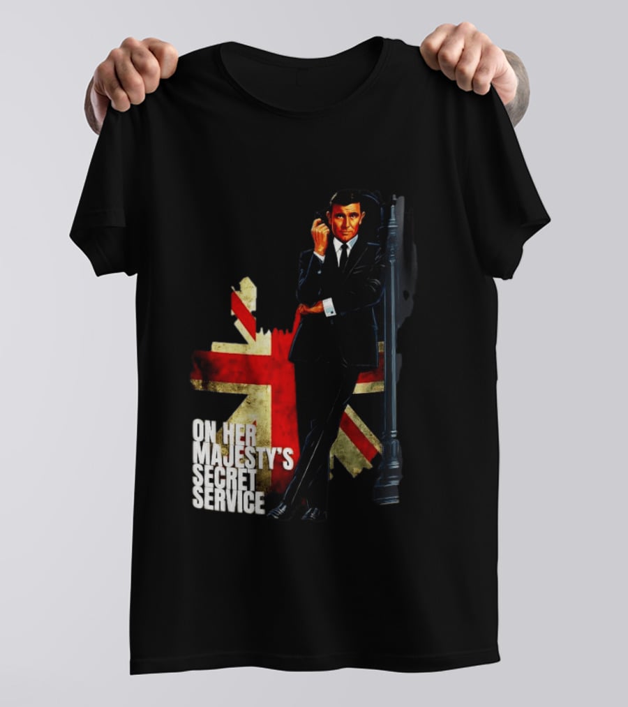 James Bond On Her Majesty's Secret Service British Flag Spy T-Shirt