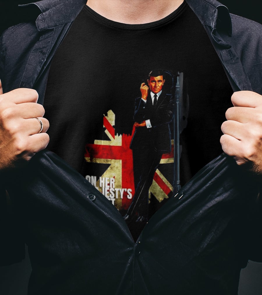 James Bond On Her Majesty's Secret Service British Flag Spy T-Shirt