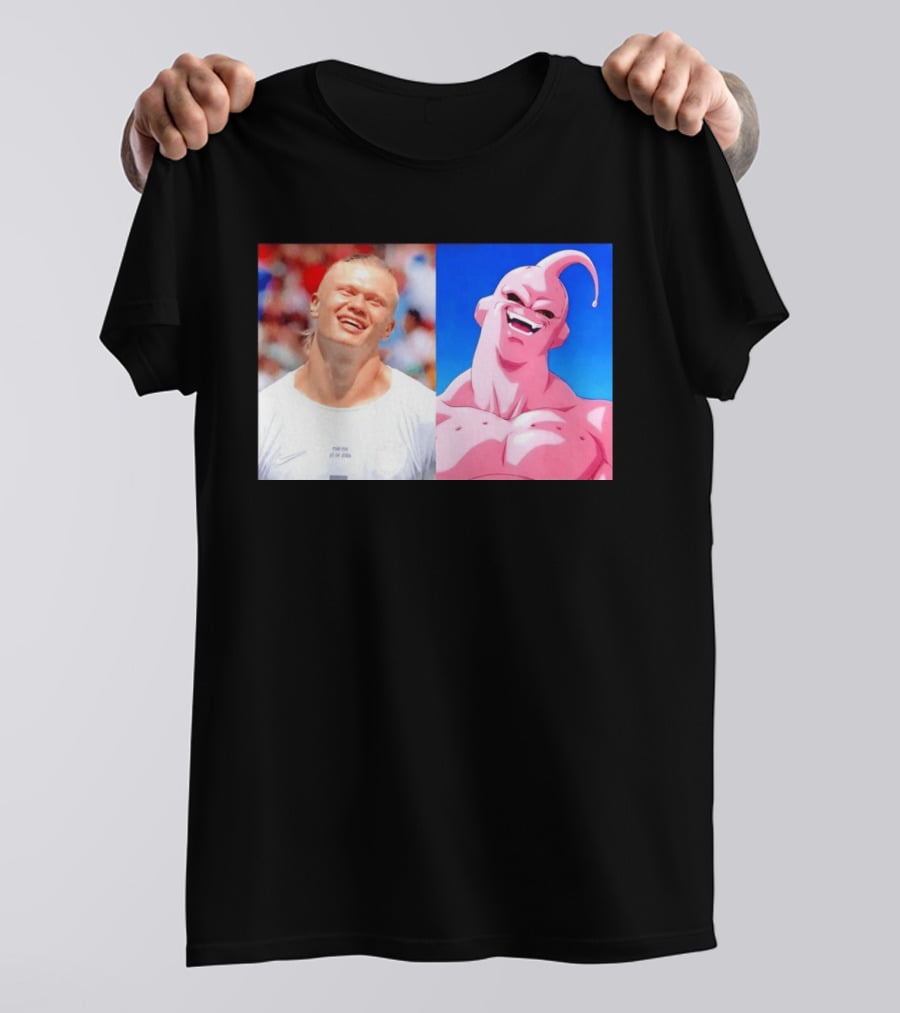 Erling Haaland Majin Buu Dragon Ball Z Comparison T-Shirt