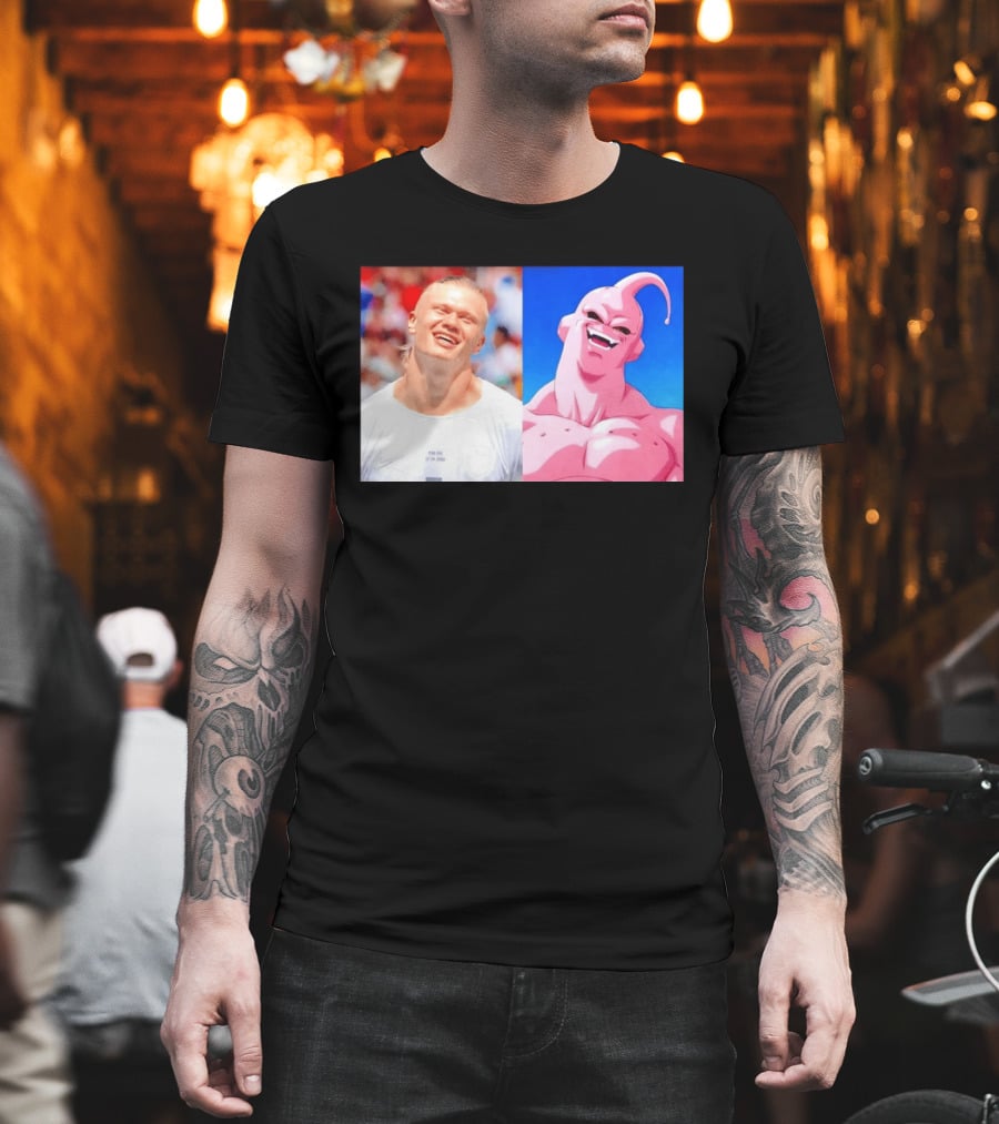 Erling Haaland Majin Buu Dragon Ball Z Comparison T-Shirt