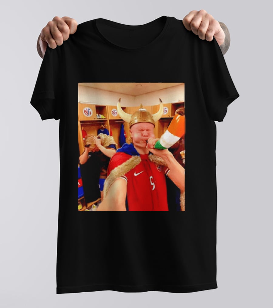 Erling Haaland Norway No 9 Viking Football Celebration Locker Room T-Shirt