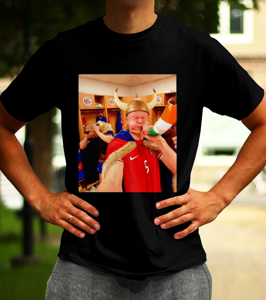 Erling Haaland Norway No 9 Viking Football Celebration Locker Room T-Shirt