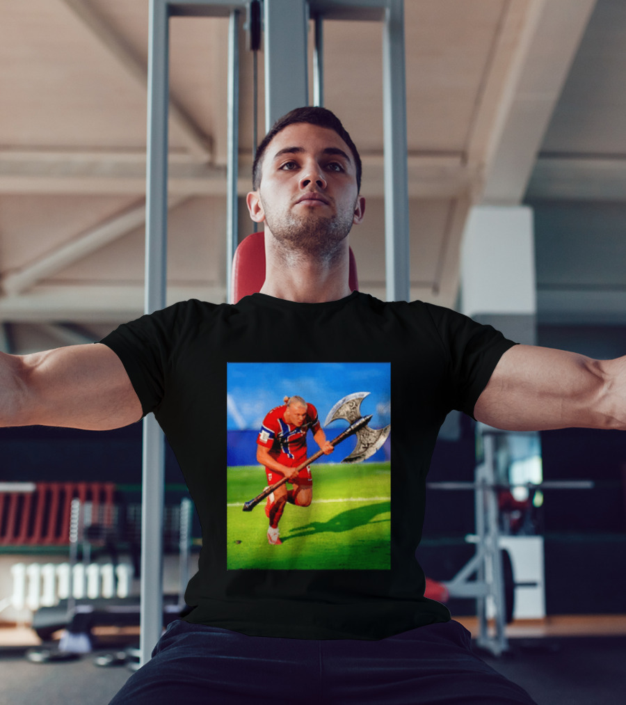 Erling Haaland Norway Viking Warrior Meme Football Team T-Shirt