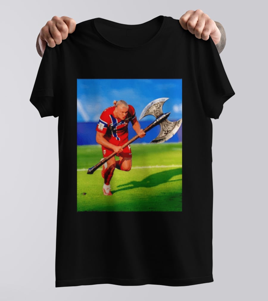 Erling Haaland Norway Viking Warrior Meme Football Team T-Shirt