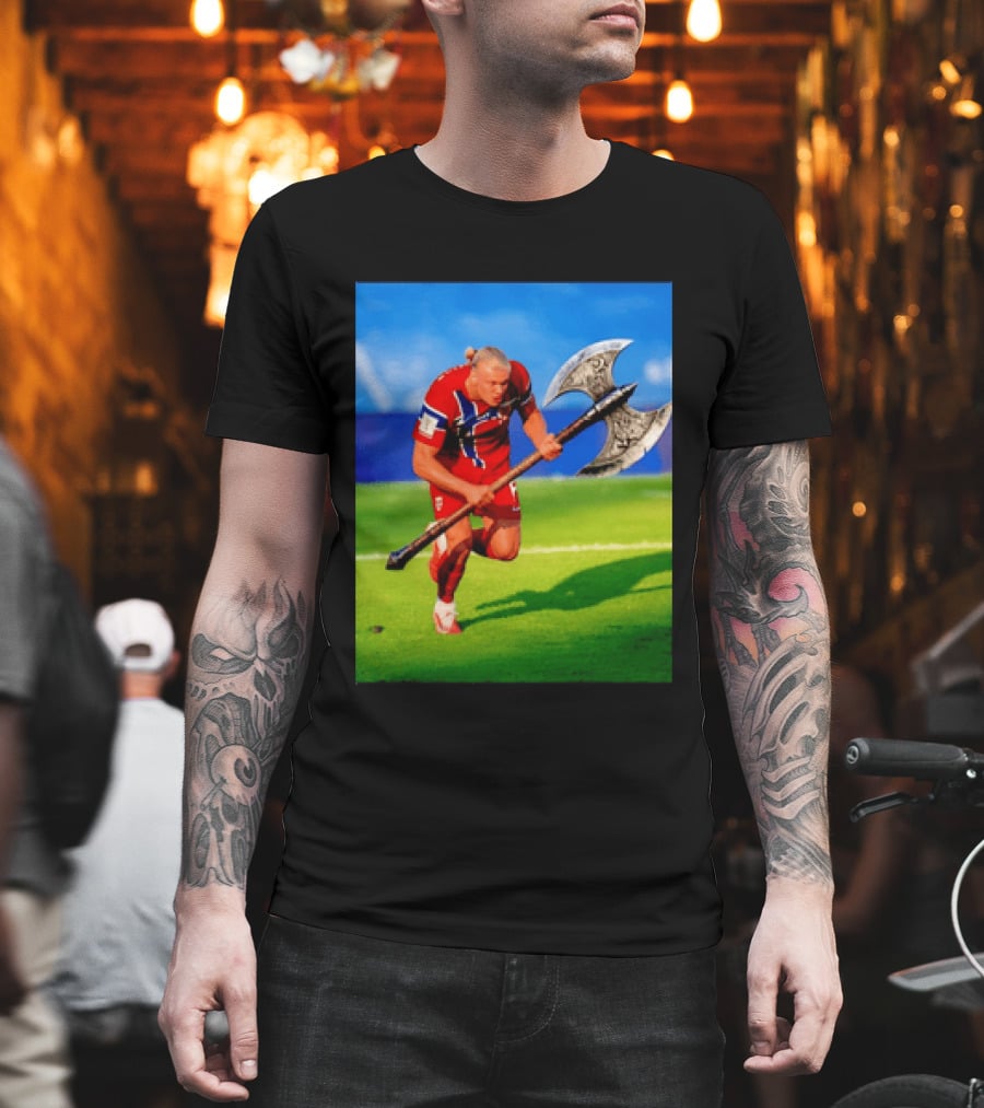 Erling Haaland Norway Viking Warrior Meme Football Team T-Shirt