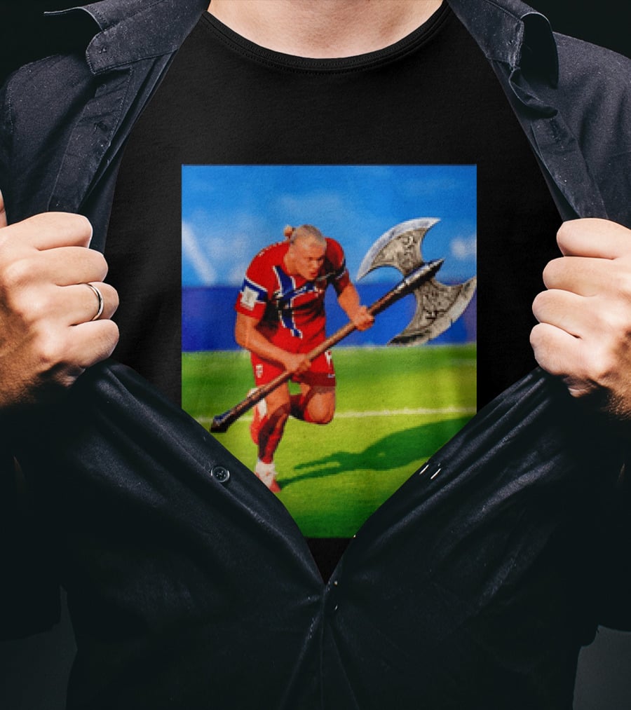 Erling Haaland Norway Viking Warrior Meme Football Team T-Shirt