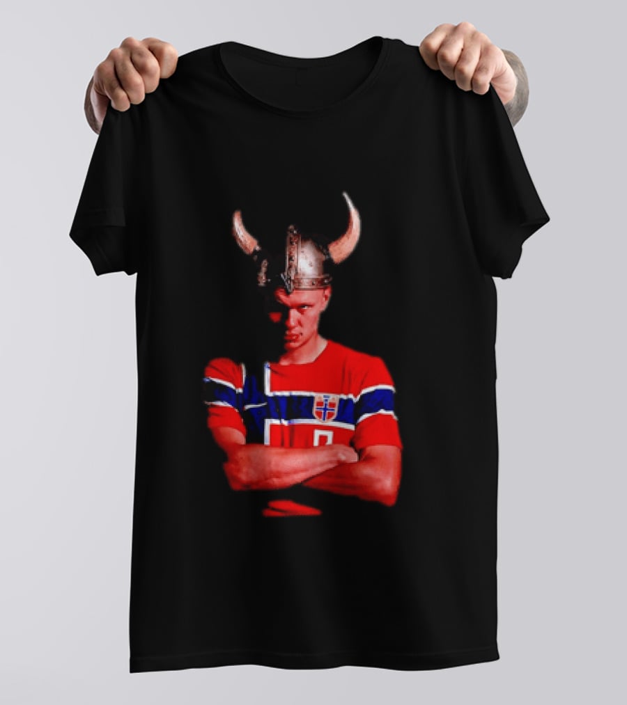 Erling Haaland Norway National Football Team Viking Helmet T-Shirt