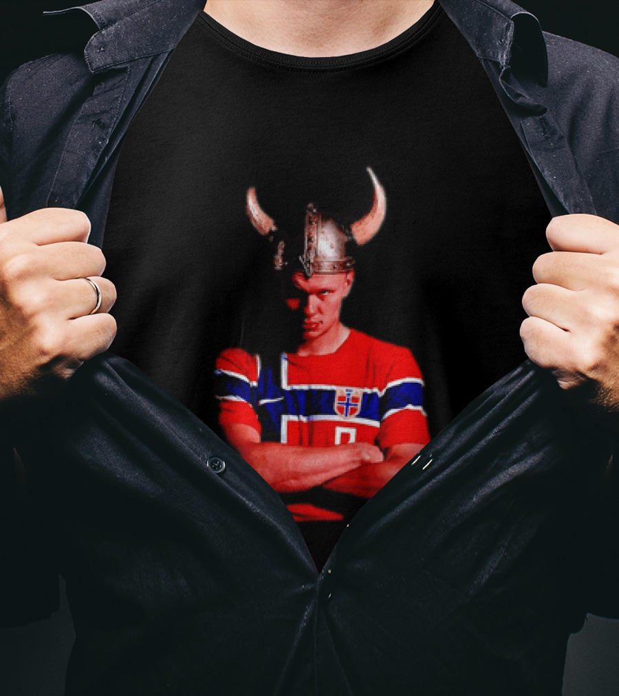 Erling Haaland Norway National Football Team Viking Helmet T-Shirt