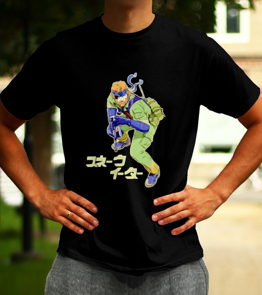 Naked Snake Metal Gear Solid Snake Eater Crouching Pose Japanese T-Shirt