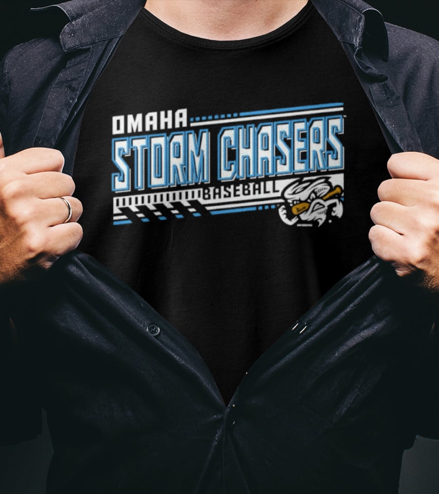 Omaha Storm Chasers Baseball Team Mascot Batting Theme Vintage Sports T-Shirt