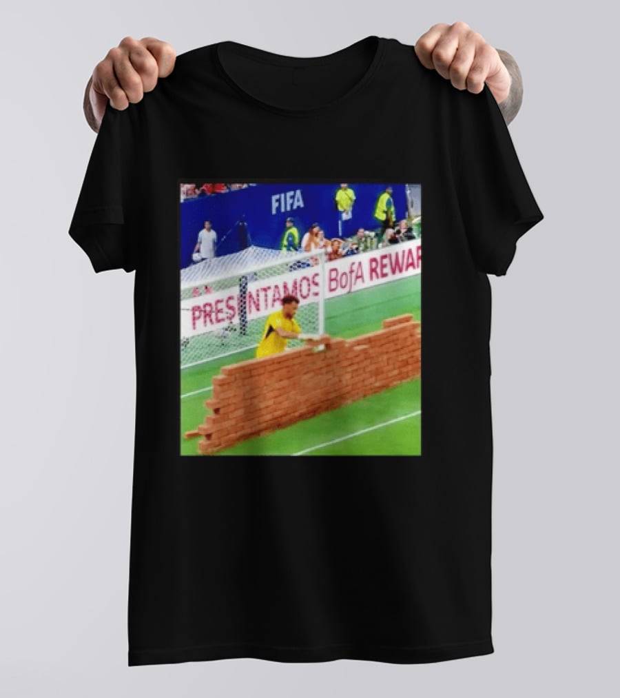 Vozinha Cape Verde FIFA Goalkeeper Meme Brick Wall Soccer Humor T-Shirt