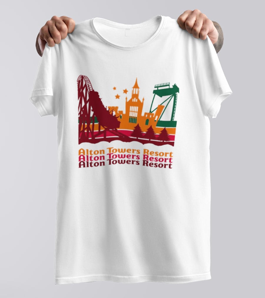 Alton Towers Resort Iconic Rides And Castle Attractions T-Shirt