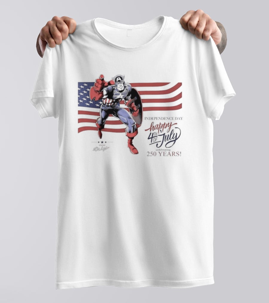 Captain America Marvel Comics Happy 4th Of July Independence Day Celebration T-Shirt
