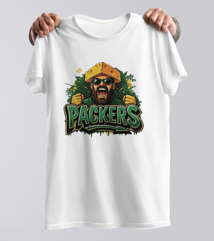 Packers Cheesehead Fan Graffiti T-Shirt