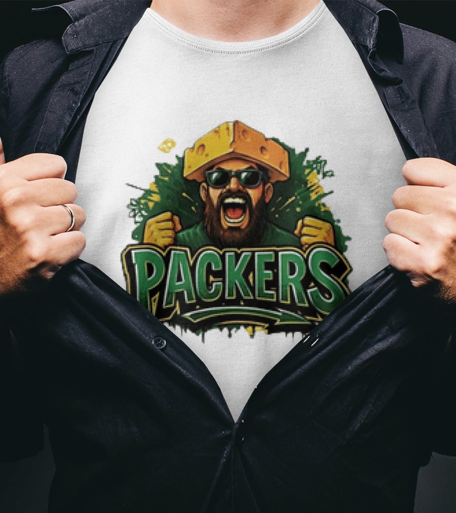 Packers Cheesehead Fan Graffiti T-Shirt