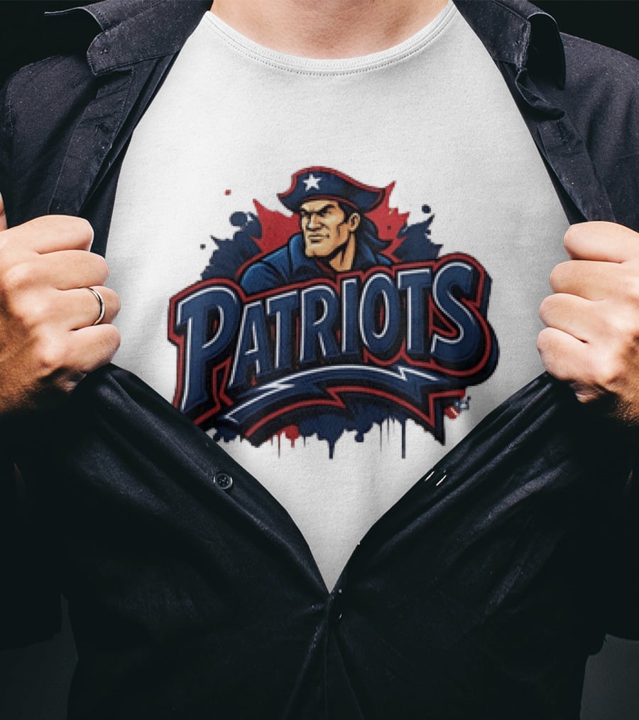 New England Patriots Graffiti Pat Patriot Iconic Team T-Shirt