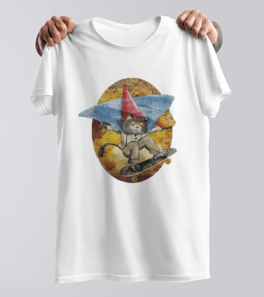 Over The Garden Wall Wirt Cat Skateboarding Halloween Pumpkin T-Shirt