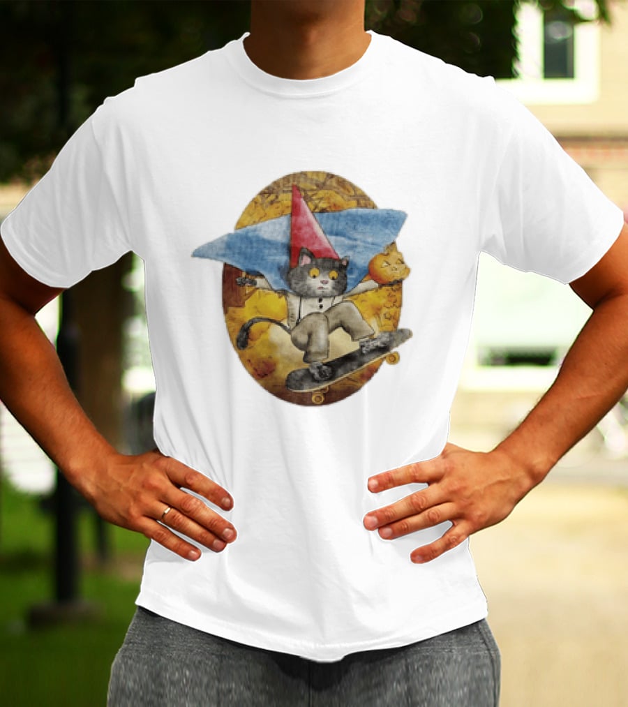 Over The Garden Wall Wirt Cat Skateboarding Halloween Pumpkin T-Shirt