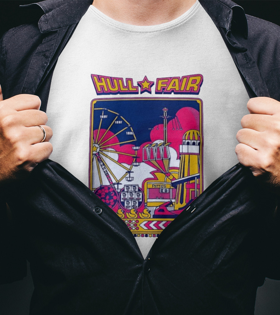 Hull Fair Patties Carnival Ferris Wheel And Helter Skelter Fun Attractions T-Shirt