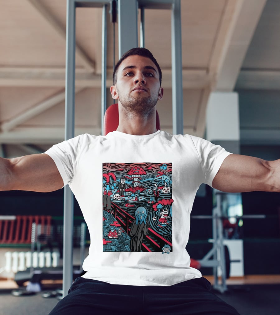 The American Scream Killer Acid Psychedelic Surrealist Edvard Munch Mashup T-Shirt