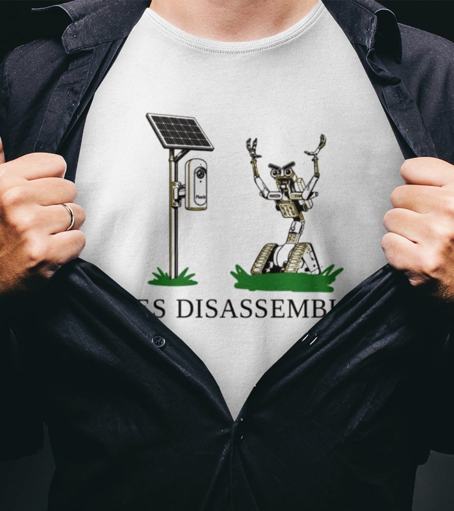 Johnny Five Yes Disassemble Robot Short Circuit Solar Panel T-Shirt
