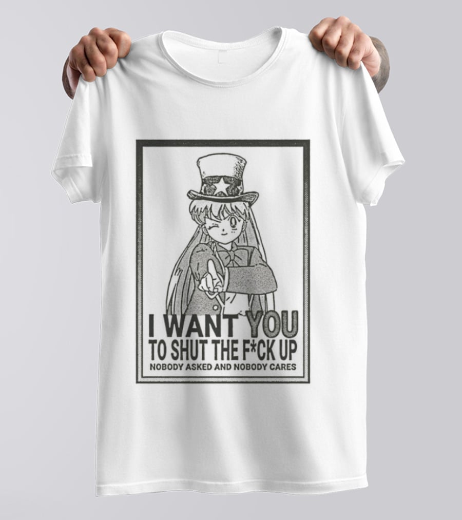 Minako Aino I Want You To Shut The F*** Up Sailor Moon Nobody Asked Nobody Cares T-Shirt