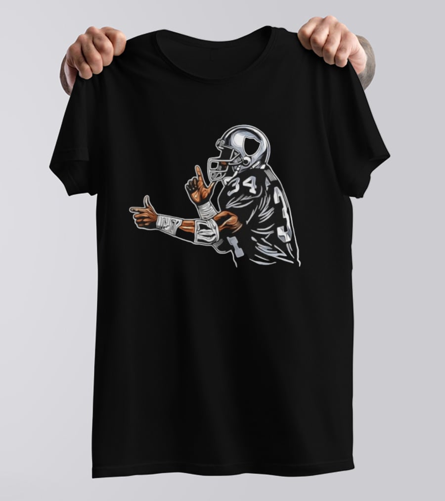 Bo Jackson 34 Las Vegas Raiders Finger Gun Celebration T-Shirt