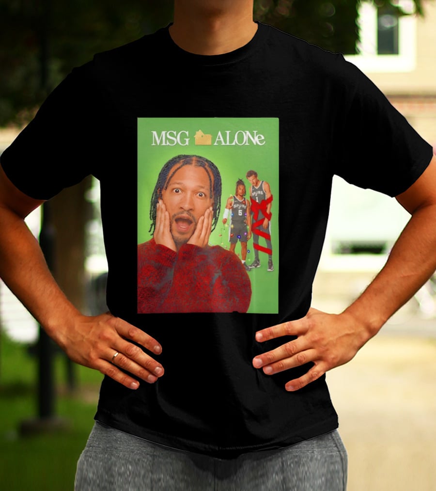 MSG ALONe Jalen Brunson Victor Wembanyama New York Knicks Home Alone NBA Basketball Spurs T-Shirt