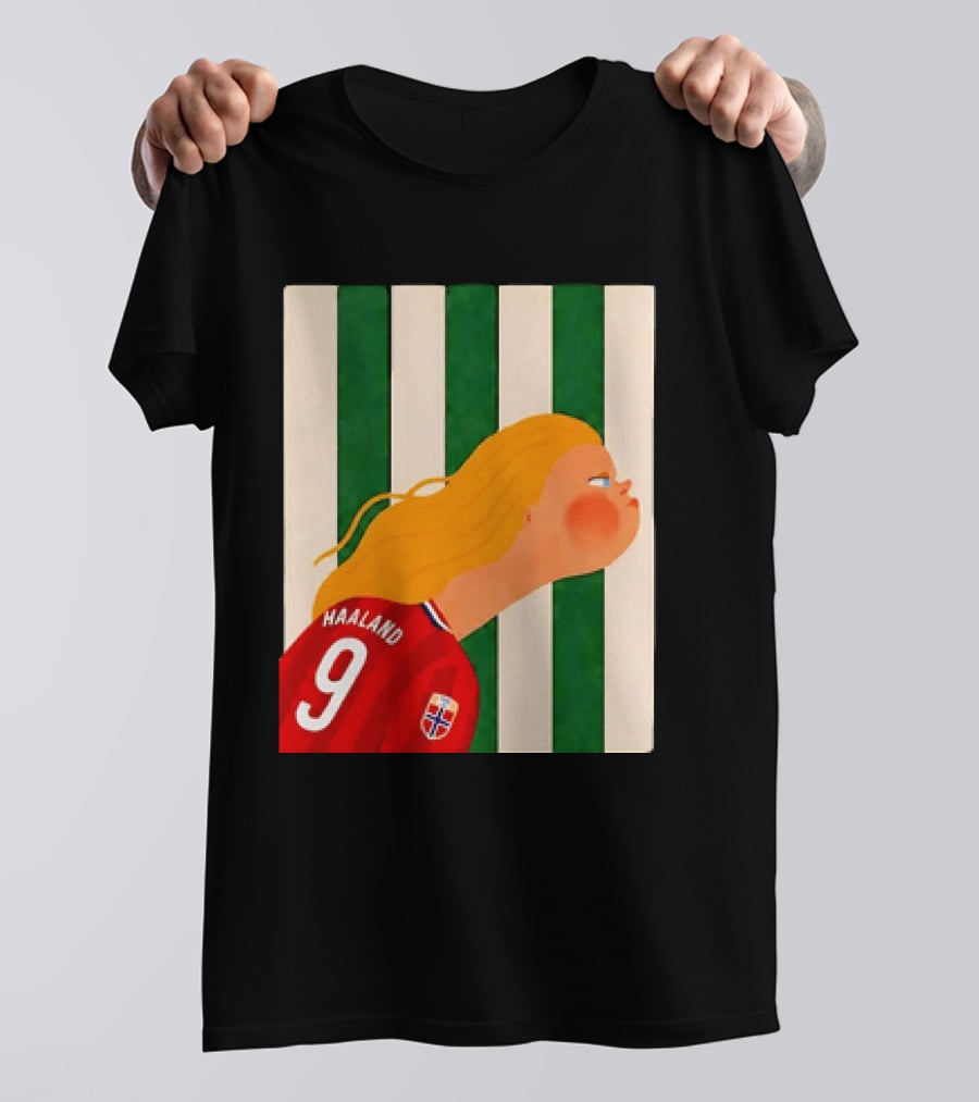 Erling Haaland No 9 Norway National Team Cartoon T-Shirt