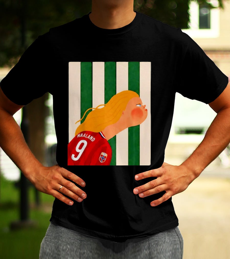 Erling Haaland No 9 Norway National Team Cartoon T-Shirt
