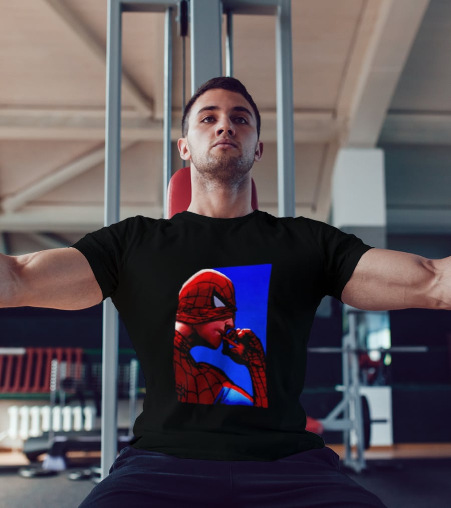 Spider Man Smoking Reaction Meme Awkward Superhero T-Shirt