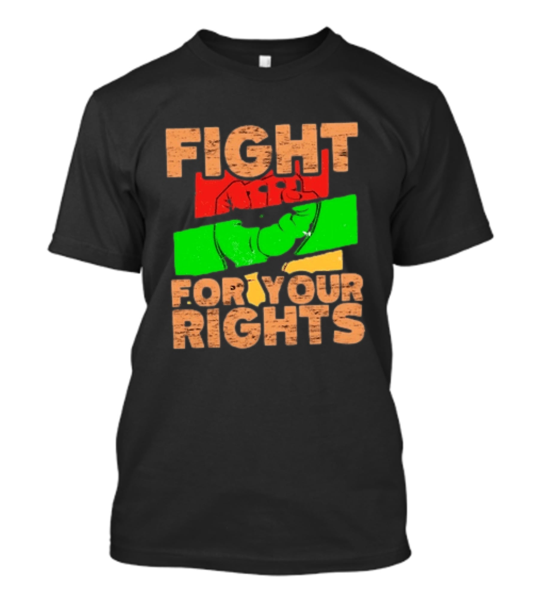 Fist Emblem Fight For Your Rights Multicolor T-Shirt