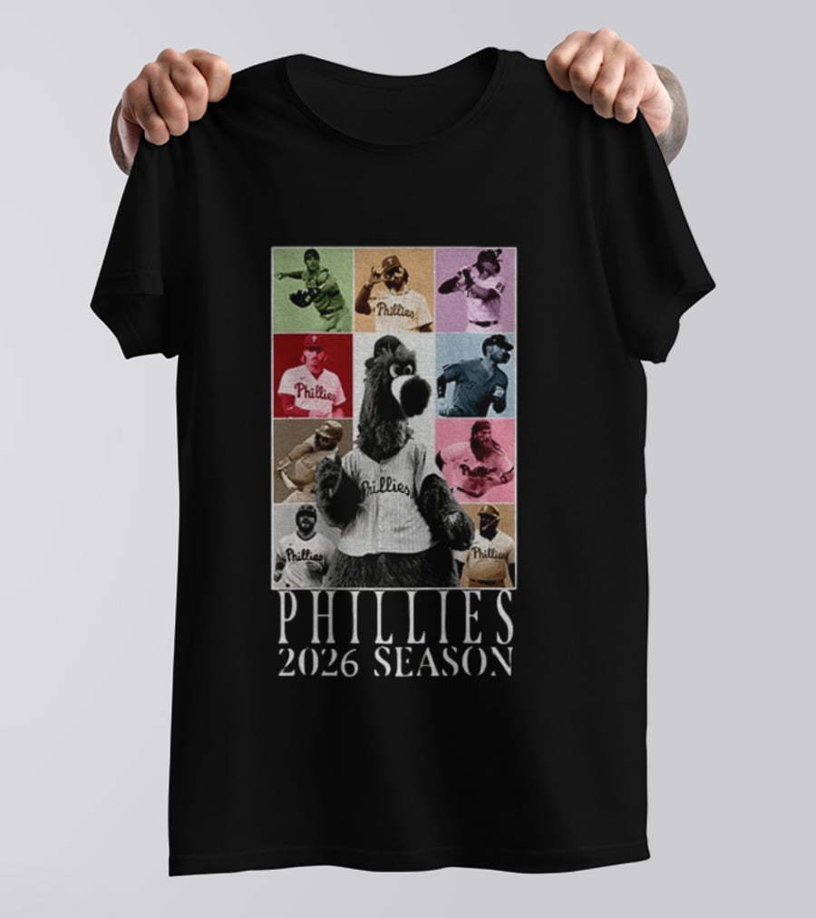 Phillies 2026 Season Phillie Phanatic And Philadelphia Phillies Players T-Shirt