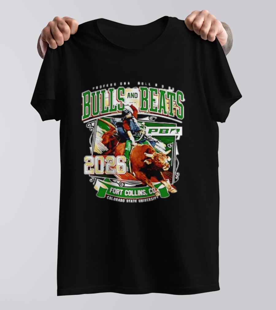 Professional Bull Riders Bulls And Beats 2026 Fort Collins Colorado State University PBR T-Shirt