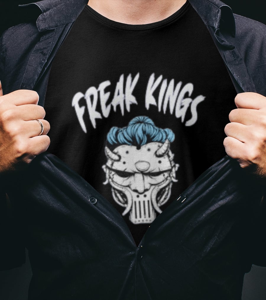 Freak Kings Horned Mask With Blue Hair Wyatt Russell Jackson T-Shirt