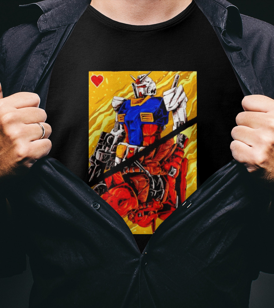 RX 78 2 Gundam Mobile Suit King Of Hearts Playing Card T-Shirt