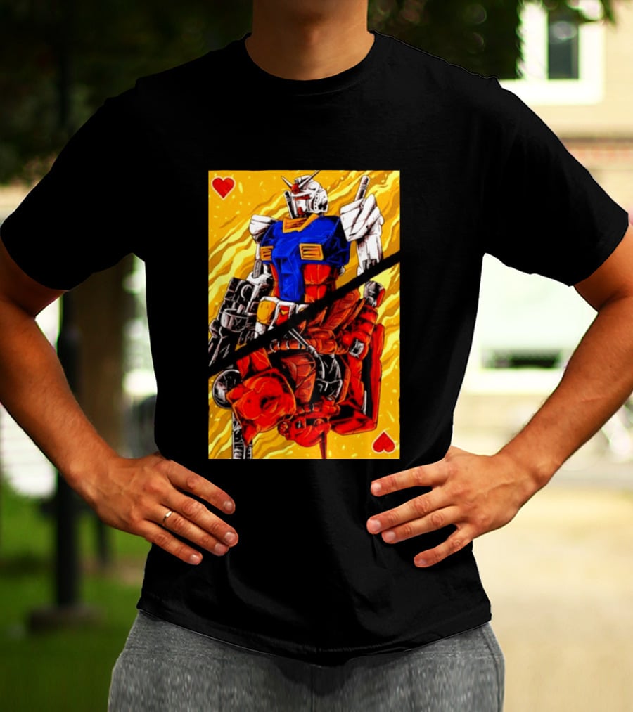 RX 78 2 Gundam Mobile Suit King Of Hearts Playing Card T-Shirt