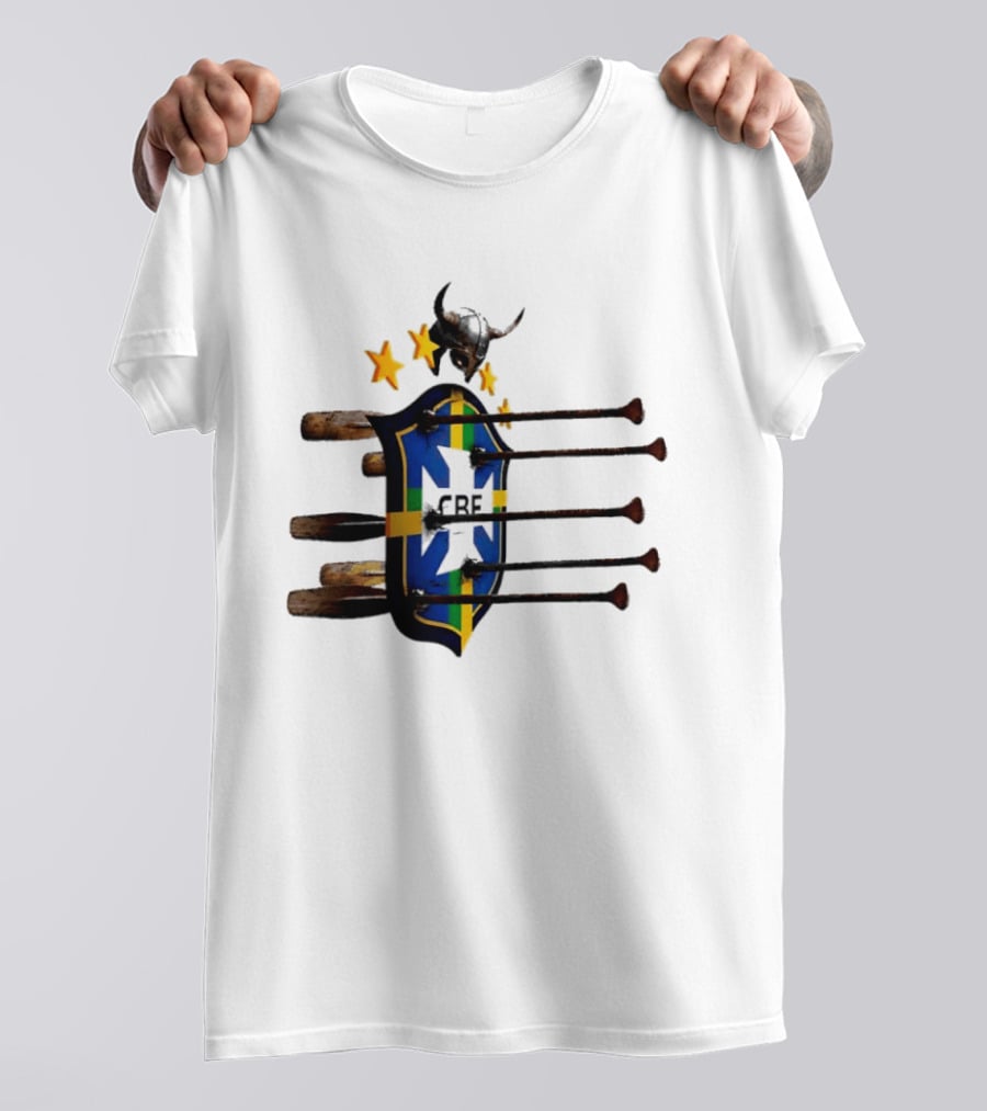 Brazil National Football Team CBF Viking Helmet Spears Stars T-Shirt