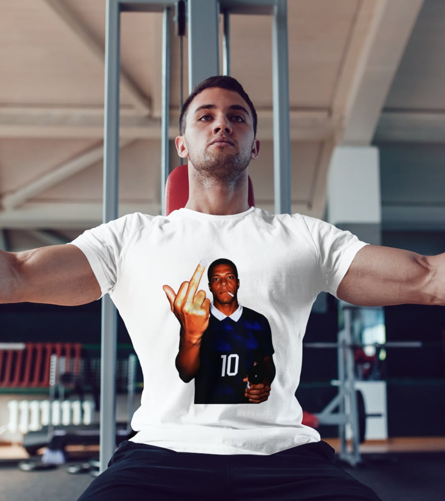 Kylian Mbappe Number 10 Edgy Gesture With Cigarette And Drink T-Shirt