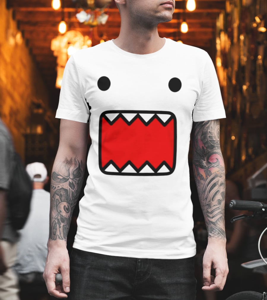 Domo Face Red And Pink Contrast T-Shirt