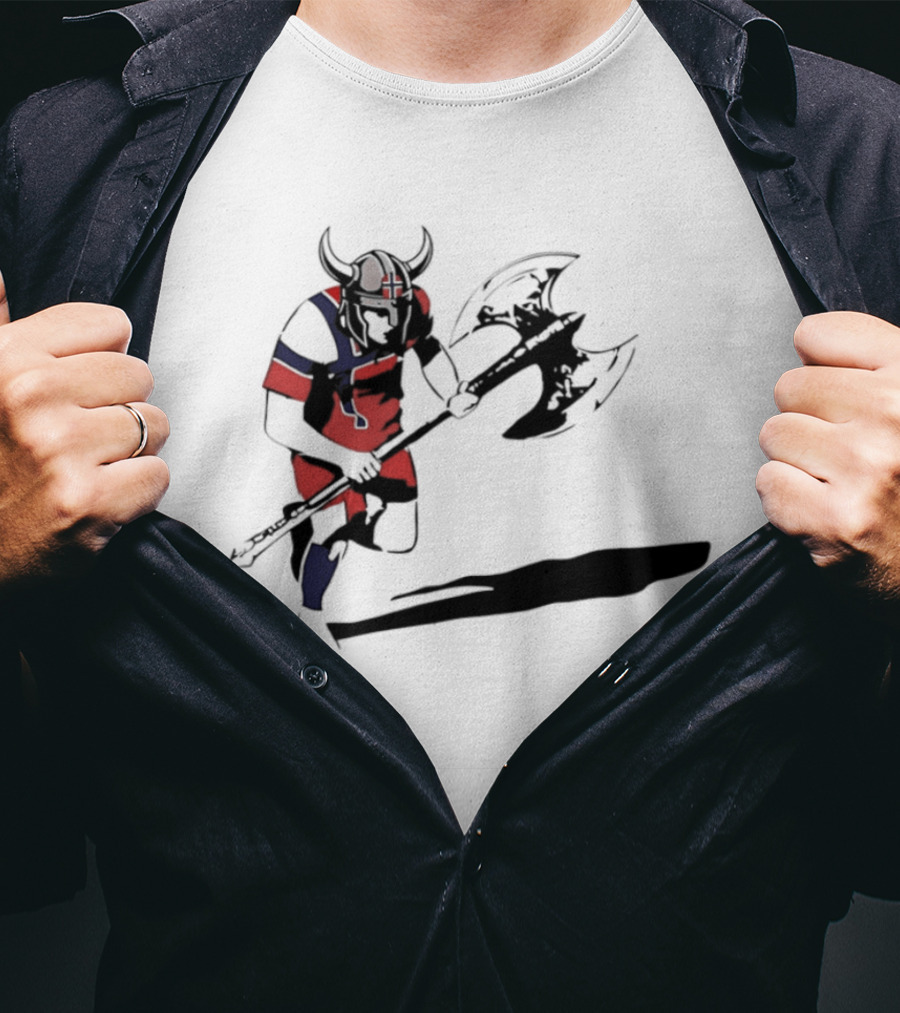 Erling Haaland Viking Norway Warrior Football Axe Horned Helmet T-Shirt