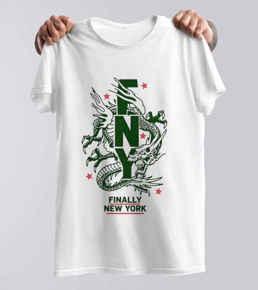 FNY Finally New York Dragon Red Stars Streetwear T-Shirt