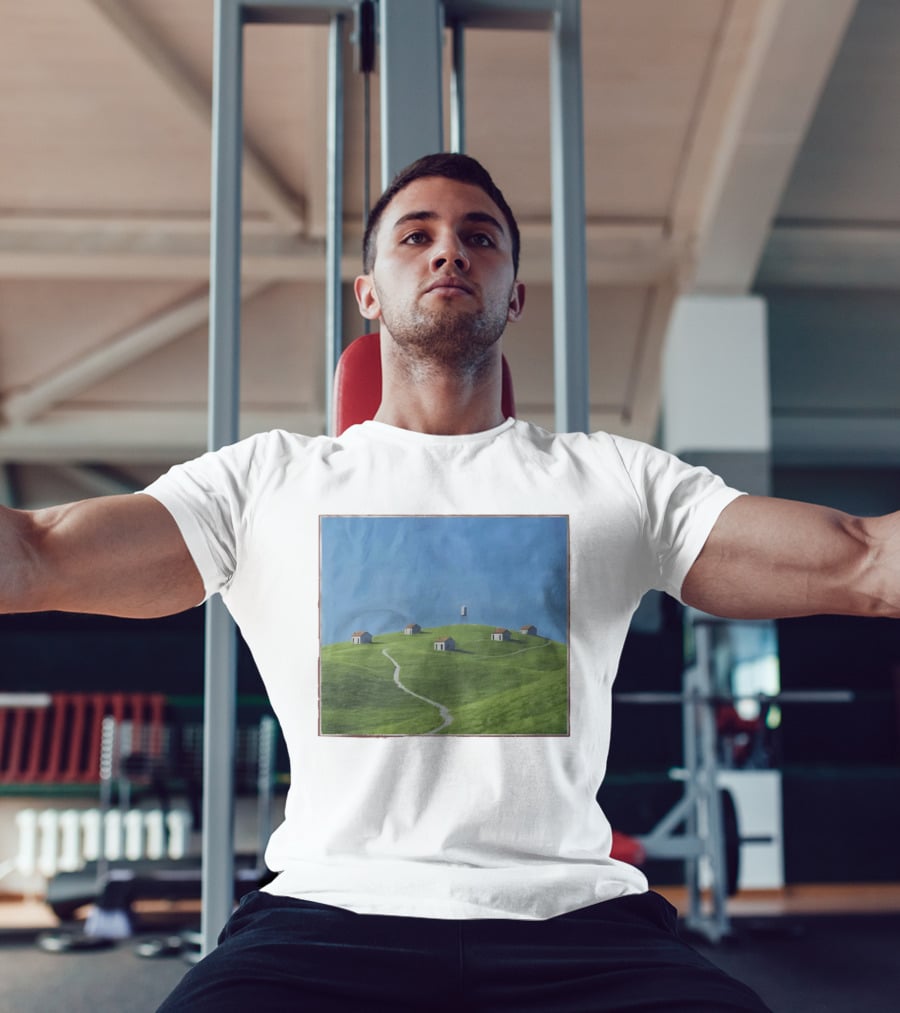 I Would Rather Be Here Btw Backrooms Level 94 Green Hills And Houses T-Shirt