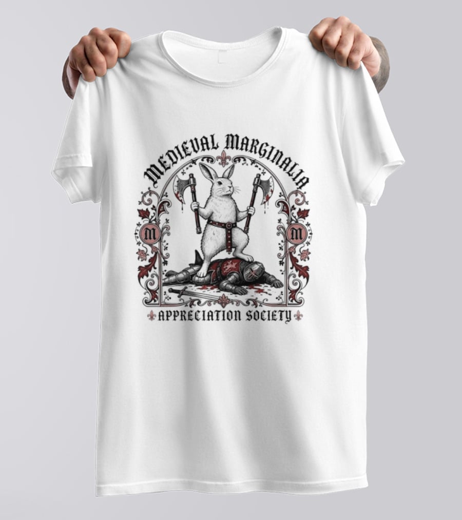 Medieval Marginalia Appreciation Society Killer Rabbit Knight T-Shirt