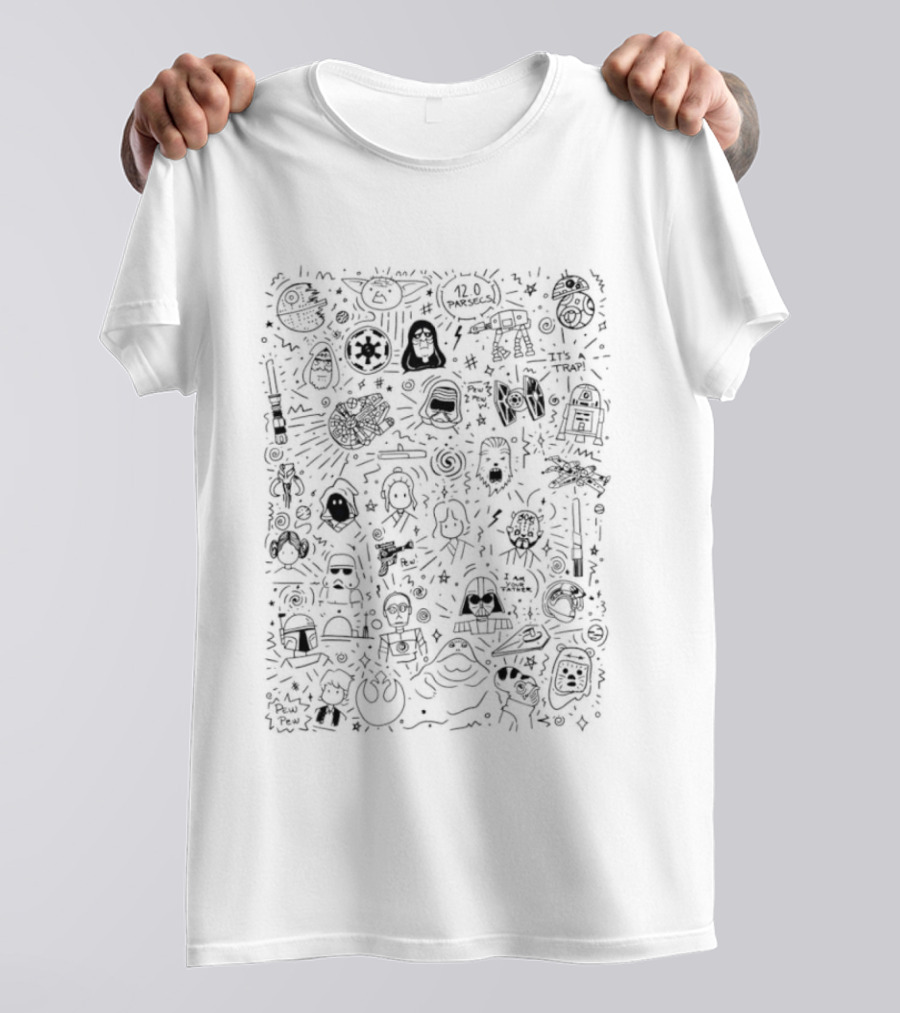Star Wars Characters 12 Parsecs It's A Trap I Am Your Father Pew Pew T-Shirt