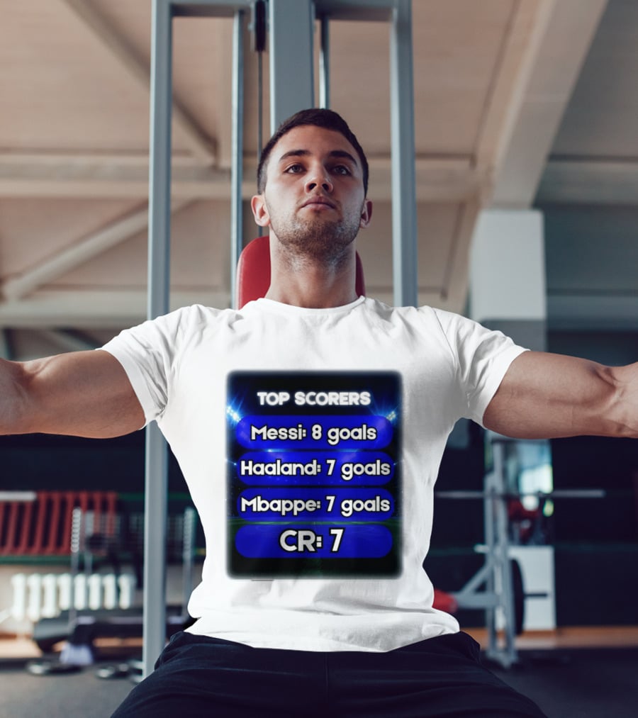 Top Scorers Messi 8 Goals Haaland 7 Goals Mbappe 7 Goals CR7 T-Shirt